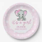 Schattig Olifant roze Baby shower Papieren Bordje (Voorkant)