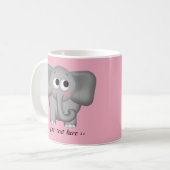 Schattig olifant - Roze, speciaal ontworpen Koffiemok (Voorkant links)