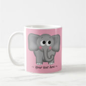 Schattig olifant - Roze, speciaal ontworpen Koffiemok (Links)