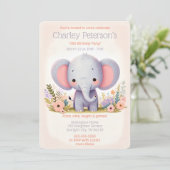 Schattig Olifant Theme Verjaardagsfeest voor Kinde Kaart (Staand voorkant)