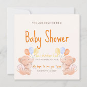 Schattig Olifanten Baby shower Kaart (Voorkant)