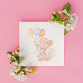 Schattig Olifanten Baby shower Kaart