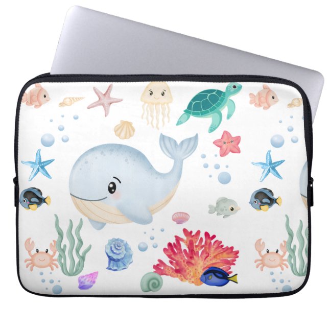 Schattig onder de zee laptop sleeve (Voorkant)