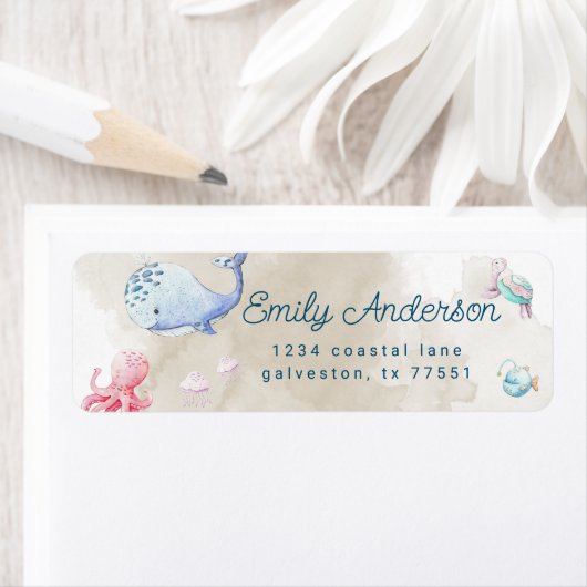 schattig onder het etiket van het de terugkeeradre (Insitu)