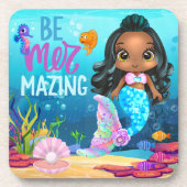 Schattig Onder het Zee Be Mer-mazing Mermaid Bier Onderzetter (Voorkant)