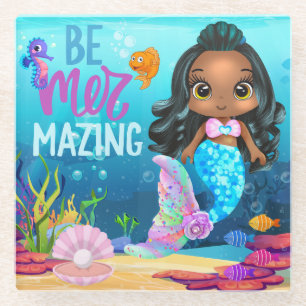 Schattig Onder het Zee Be Mer-mazing Mermaid Glazen Onderzetter