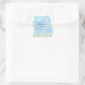 Schattig Onder het Zee Boys Baby shower Favor Vierkante Sticker (Tas)