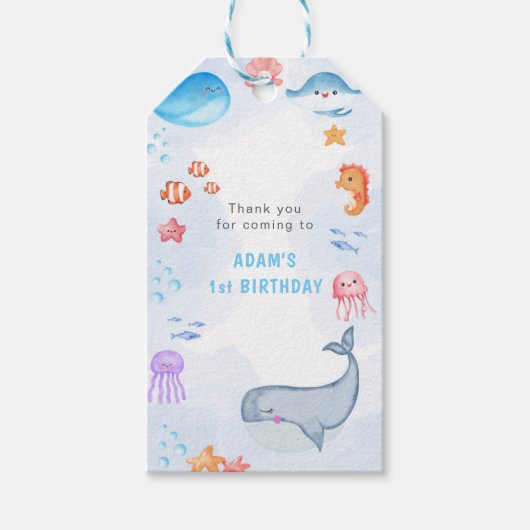 Schattig onder het Zee Cadeaulabel (Voorkant)