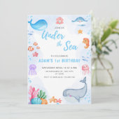 Schattig onder het Zee Verjaardag Kaart (Staand voorkant)