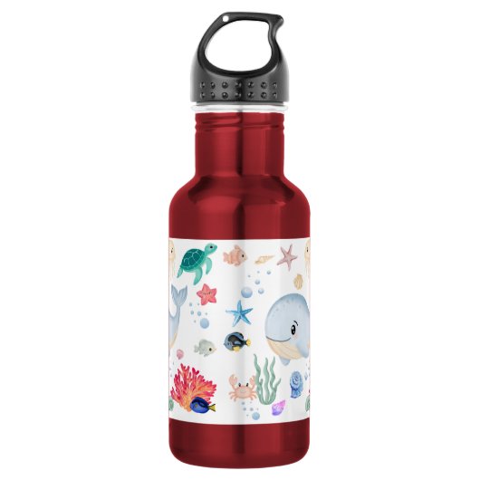 Schattig onder water waterfles (Voorkant)