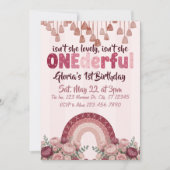 schattig, ONEderful, stoffige roze regenboog 1e ve Kaart (Voorkant)