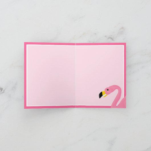 Schattig onhandig roze flamingo bedankkaart (Binnen)