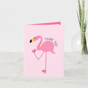 Schattig onhandig roze flamingo bedankkaart