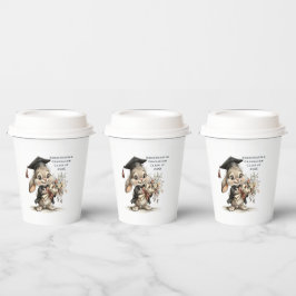 Schattig ontwerp van afstudeerkonijn voor kleuters papieren bekers