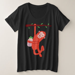 Schattig ontwerp van een aapje grote maat t-shirt