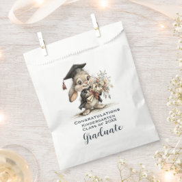 Schattig ontwerp van een afstudeerkonijn voor de k bedankzakje
