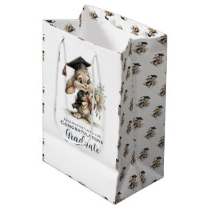 Schattig ontwerp van een afstudeerkonijn voor de k medium cadeauzakje