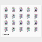 Schattig ontwerp van een alien-skater vierkante sticker (Vel)