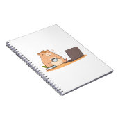 Schattig ontwerp van een capybara-coder met koffie notitieboek (Rechterzijde)