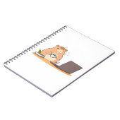 Schattig ontwerp van een capybara-coder met koffie notitieboek (Linkerzijde)