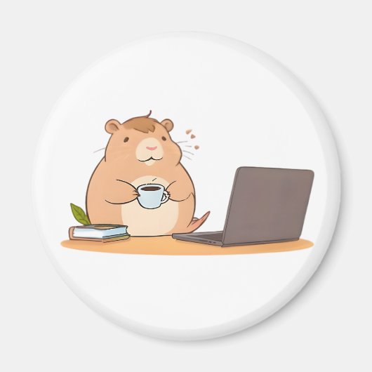 Schattig ontwerp van een capybara-coderende koffie magneet (Voorkant)
