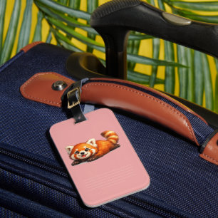 Schattig ontwerp van een rode panda die ontspant i bagagelabel