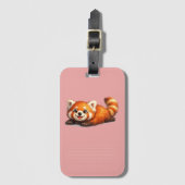 Schattig ontwerp van een rode panda die ontspant i bagagelabel (Voorkant (verticaal))
