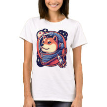 Schattig ontwerp van een Shiba-hond in de ruimte m