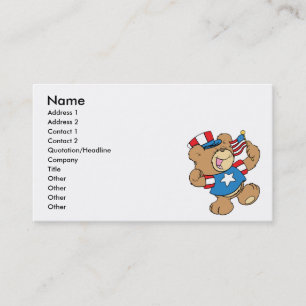 schattig ontwerp van een teddybeer met Amerikaanse Visitekaartje