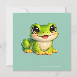 Schattig ontwerp van kikker met grote ogen in kawa kaart