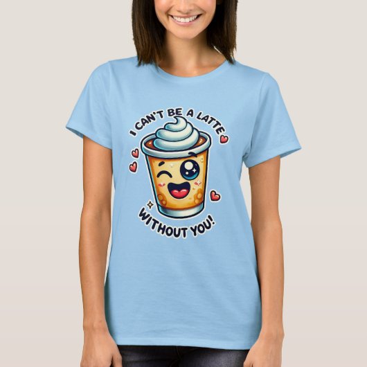 Schattig ontwerp van latte-pen t-shirt (Voorkant)