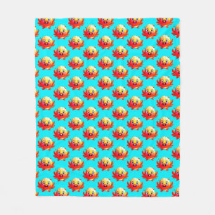 Schattig ontwerp van oceaan krab voor alledaags ge fleece deken