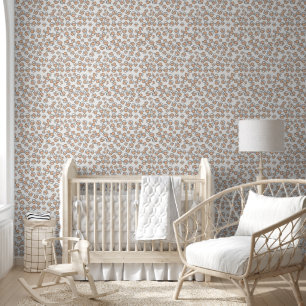 Schattig ontwerp van off-white illustratieve schap behang