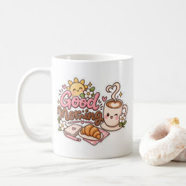 Schattig ontwerp voor een 'Goedemorgen' koffiemok
