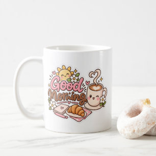 Schattig ontwerp voor een 'Goedemorgen' koffiemok 
