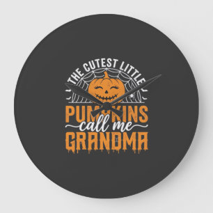 Schattig ontwerp voor oma's Halloween pompoen_1 Grote Klok