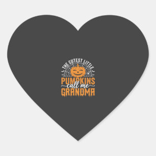 Schattig ontwerp voor oma's Halloween pompoen_1 Hart Sticker