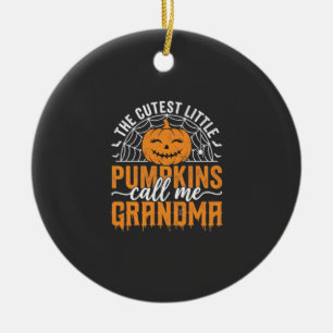 Schattig ontwerp voor oma's Halloween pompoen_1 Keramisch Ornament