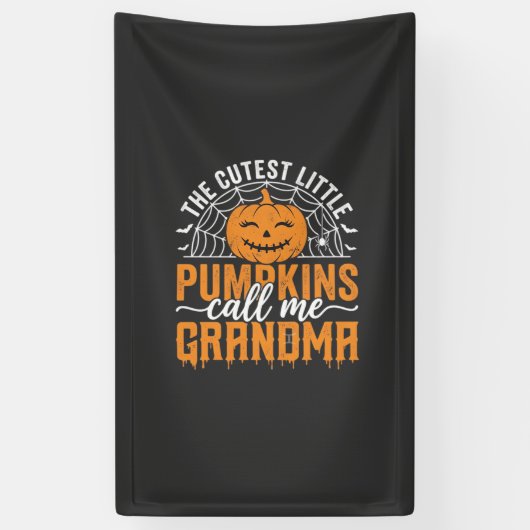 Schattig ontwerp voor oma's Halloween pompoen_1 Spandoek (Verticaal)