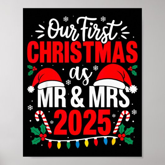 Schattig onze eerste kerst als mijnheer & mevrouw poster (Voorkant)