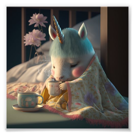 schattig oosterse Unicorn T-Shirt Foto Afdruk (Voorkant)