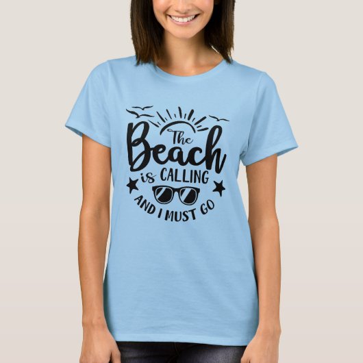 schattig op het strand... ik moet gewoon kunst mak t-shirt (Voorkant)