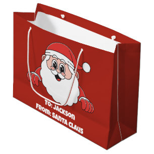 Schattig Op Maat Gemaakt Door Kerstman Rood Groot Cadeauzakje
