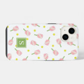 Schattig op maat gemaakt monogram pickleball patro iPhone hoesje (Achterkant horizontaal)
