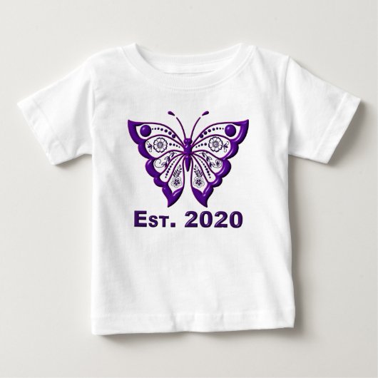Schattig “Opgericht in 2020 Paarse Vlinder” (Voorkant)