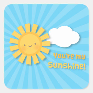Schattig Opgewekt Jij Bent Mijn Zon Waardering Vierkante Sticker