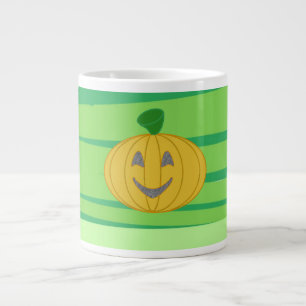 Schattig Opgewekt Oogst Pompoen Oranje Grote Koffiekop
