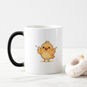 Schattig Opgewonden Kuiken Minimalistische Cartoon Magische Mok
