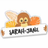 Schattig Orangutan Persoonlijk Sticker (Voorkant)