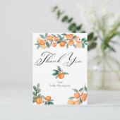 Schattig | Oranje babyshower bedankje Briefkaart (Staand voorkant)